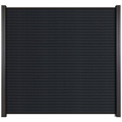 Elephant Steckzaun Set Triple Rhombus 180x178cm WPC Anthrazit Leisten Schwarz