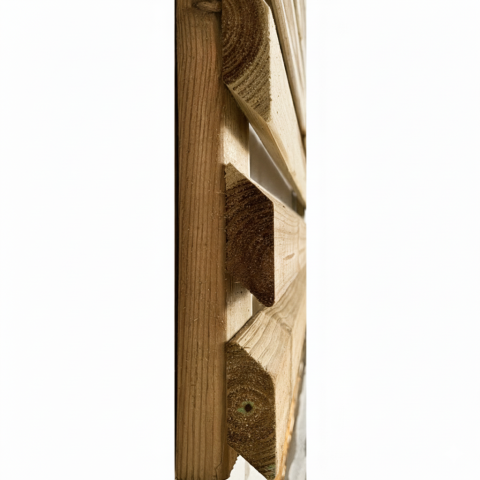 Massivzaun Rhombus gerade Kiefer KDI 180x180 cm