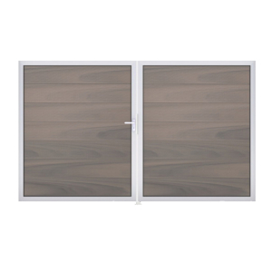 GrojaSolid Grande BPC Steckzaun Doppeltor DIN Rechts Sonderbreite H:180cm BiColor co-exdrudiert EV1
