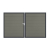 GrojaSolid Grande BPC Steckzaun Doppeltor DIN Rechts Sonderbreite H:180cm grau DB703