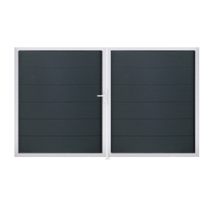 Groja BasicLine Steckzaun Doppeltor DIN Rechts Sonderbreite H:180cm anthrazitgrau EV1