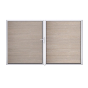 Groja BasicLine Steckzaun Doppeltor DIN Rechts Sonderbreite H:180cm Sheffield Oak EV1