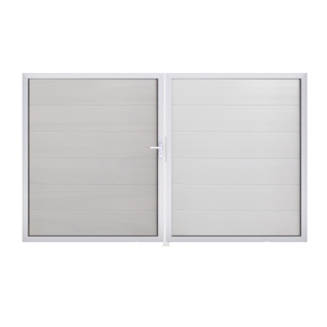 Groja BasicLine Steckzaun Doppeltor DIN Rechts Sonderbreite H:180cm weiss EV1