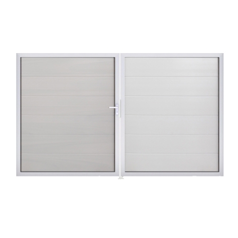 Groja BasicLine Steckzaun Doppeltor DIN Rechts Sonderbreite H:180cm weiss EV1