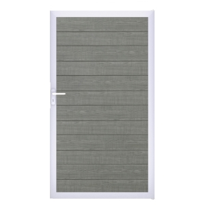 Groja BasicLine Steckzaun schmal Universal Tor 100x180cm Grey Ash Cut - Alu-blank EV1