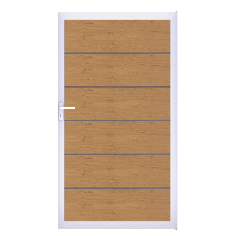 Groja BasicLine Steckzaun Premium Universal Tor 100x180cm Asteiche Natur EV1