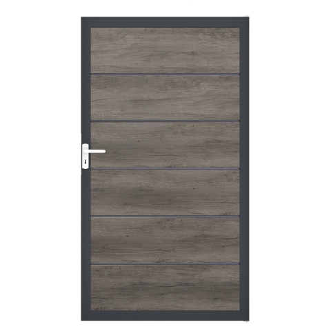 Groja BasicLine Steckzaun Premium Universal Tor 100x180cm Monument Oak DB703