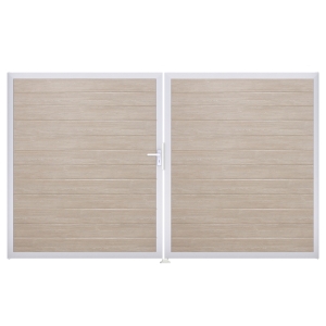Groja BasicLine Steckzaun schmal Doppeltor DIN Rechts Sonderbreite H:180cm Sheffield Oak EV1