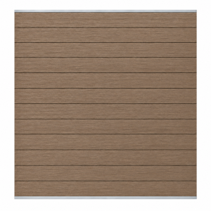 Elephant Steckzaun Set Mix and Match 180x174cm WPC Natural Dark Brown co-ex silber Leisten