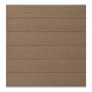 Elephant Steckzaun Set Mix and Match 180x174cm WPC Natural Dark Brown BREIT co-extrudiert silber Leisten