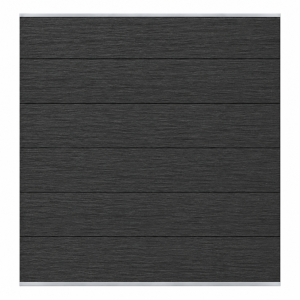 Elephant Steckzaun Set Mix and Match 180x174cm WPC Anthrazit co-extrudiert breit Leisten Silber