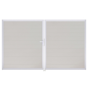 Groja BasicLine Steckzaun schmal Doppeltor DIN Rechts Sonderbreite H:180cm weiss EV1