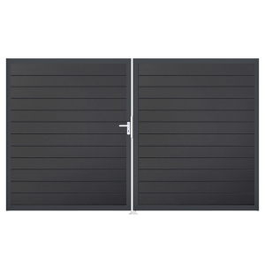 Groja BasicLine Steckzaun schmal Doppeltor DIN Rechts Sonderbreite H:180cm anthrazitgrau DB703