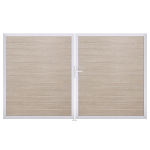 Groja BasicLine Steckzaun schmal Doppeltor DIN Links Sonderbreite H:180cm Sheffield Oak EV1