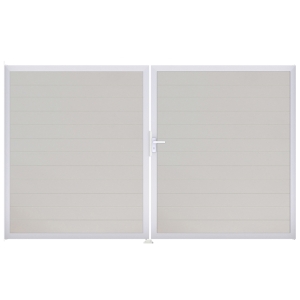 Groja BasicLine Steckzaun schmal Doppeltor DIN Links Sonderbreite H:180cm weiss EV1