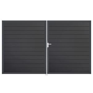 Groja BasicLine Steckzaun schmal Doppeltor DIN Links Sonderbreite H:180cm anthrazitgrau DB703