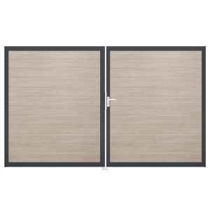 Groja BasicLine Steckzaun schmal Doppeltor DIN Links Sonderbreite H:180cm Sheffield Oak DB703