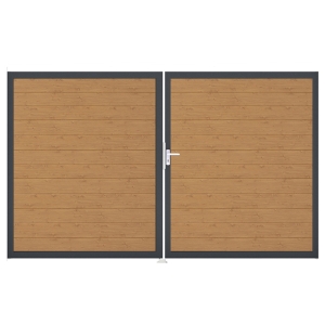 Groja BasicLine Steckzaun schmal Doppeltor DIN Links Sonderbreite H:180cm Asteiche natur DB703