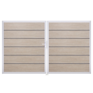 Groja BasicLine Steckzaun Premium Doppeltor DIN Rechts Sonderbreite H:180cm Sheffield Oak EV1