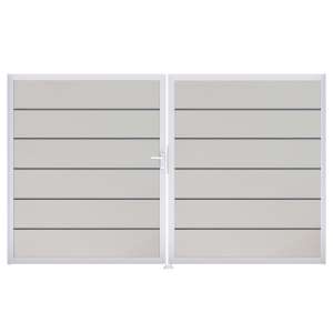 Groja BasicLine Steckzaun Premium Doppeltor DIN Rechts Sonderbreite H:180cm weiss EV1