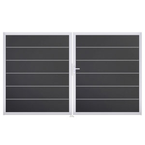Groja BasicLine Steckzaun Premium Doppeltor DIN Links Sonderbreite H:180cm anthrazitgrau EV1