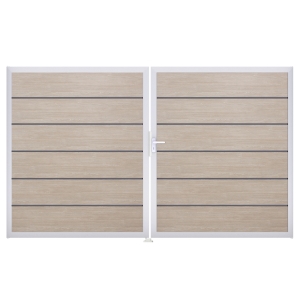 Groja BasicLine Steckzaun Premium Doppeltor DIN Links Sonderbreite H:180cm Sheffield Oak EV1