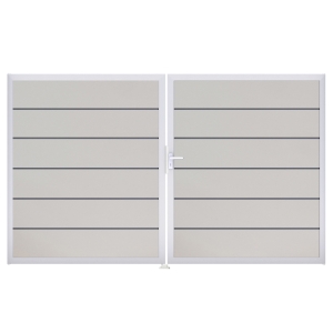 Groja BasicLine Steckzaun Premium Doppeltor DIN Links Sonderbreite H:180cm weiss EV1