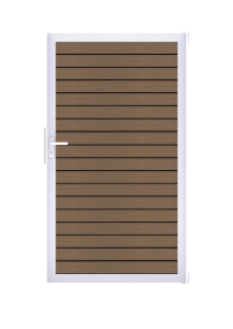 GrojaSolid Rhombus BPC Steckzaun Universal Tor 100x180cm Teak  EV1