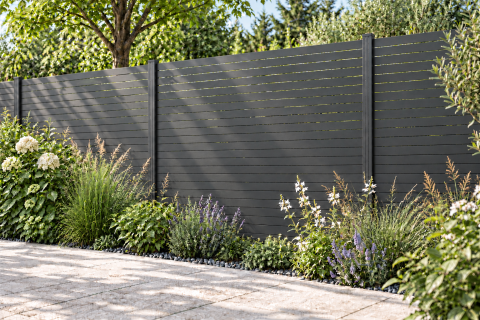 Elephant Dark Line Rhombus Aluminium horizontal anthrazit 180x180cm