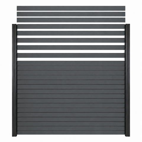 Elephant Dark Line Rhombus Aluminium horizontal anthrazit 180x180cm