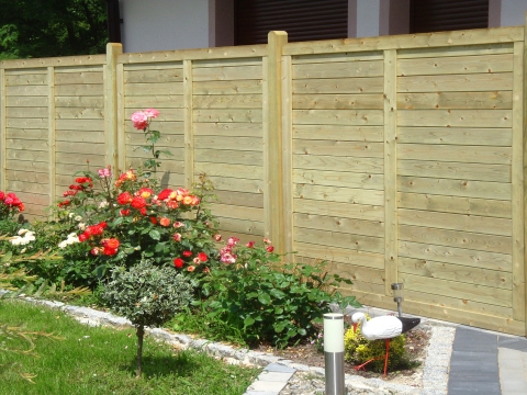 Massivzaun Toskana 180x180cm geschlossen Fichte kdi gr&uuml;n