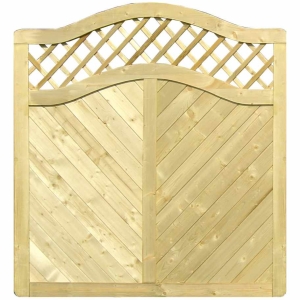 Massivzaun Monaco 180x180-160cm Schweifbogen mit Rankgitter aus Fichte kdi gr&uuml;n