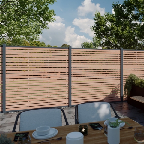 Sichtschutzzaun Nizza L&auml;rche-Douglasie 180x180 Bausatz (4-teilig)