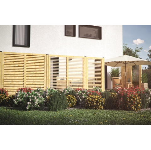 Jalousiezaun Limone L&auml;rche-Douglasie 180x180cm