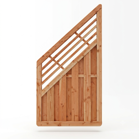 Sichtschutzzaun Locarno L?rche-Douglasie 90x180-90cm mit Ziergitter