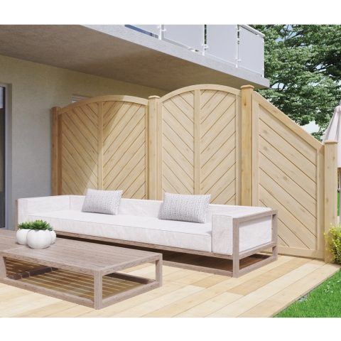 Sichtschutzzaun Lyon L&auml;rche-Douglasie 90-165-80cm Abschlu&szlig;element