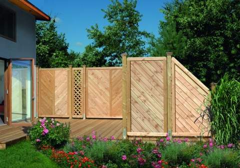 Sichtschutzzaun Lugano L&auml;rche-Douglasie 90x180cm mit Rankgitter