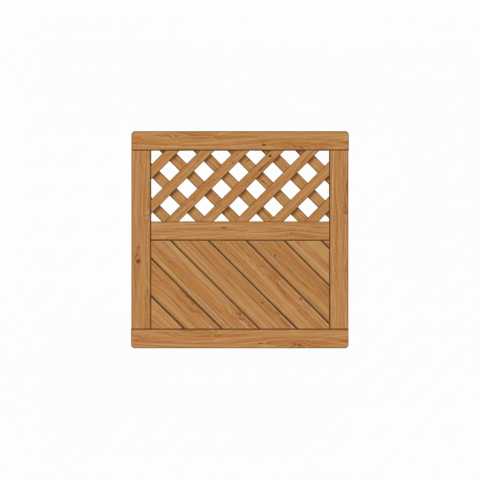 Vorgartenzaun Lugano L&auml;rche-Douglasie 90x90cm mit Rankgitter