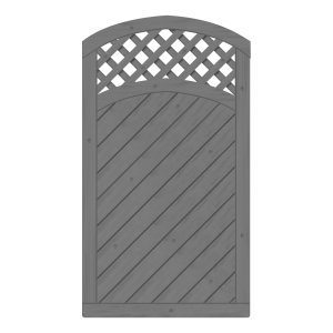 Tor Lyon Fichte farbehandelt Granit 100-180-165cm mit Rankgitter ohne Beschlag