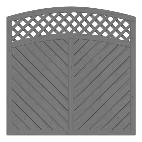 Sichtschutzzaun Lyon Fichte farbbehandelt Granit 180-180-165cm mit Rankgitter