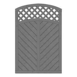 Sichtschutzzaun Lyon Fichte farbbehandelt Granit 120-180-165cm mit Rankgitter