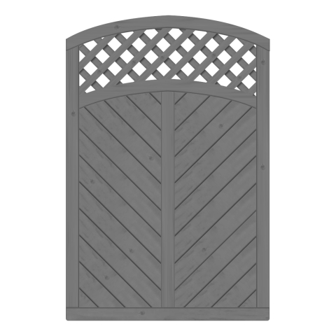 Sichtschutzzaun Lyon Fichte farbbehandelt Granit 120-180-165cm mit Rankgitter