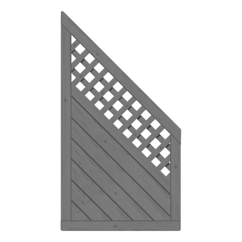 Sichtschutzzaun Lyon Fichte farbbehandelt Granit 90-165-80cm mit Rankgitter