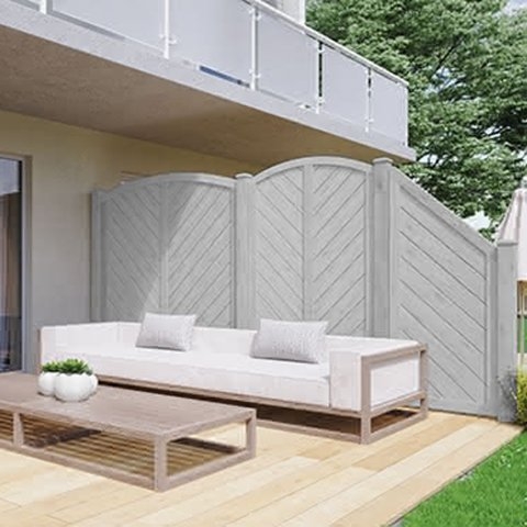 Sichtschutzzaun Lyon Fichte farbbehandelt Grau 120-180-165cm