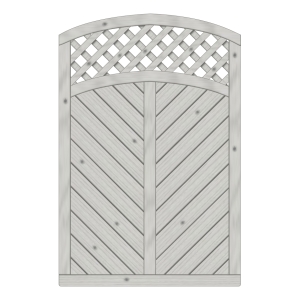 Sichtschutzzaun Lyon Fichte farbbehandelt Grau 120-180-165cm mit Rankgitter