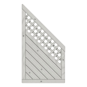 Sichtschutzzaun Lyon Fichte farbbehandelt Grau 90-165-80cm mit Rankgitter