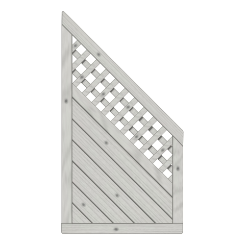 Sichtschutzzaun Lyon Fichte farbbehandelt Grau 90-165-80cm mit Rankgitter