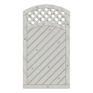 Tor Lyon Fichte Grau 100-180-165cm mit Rankgitter ohne Beschlag