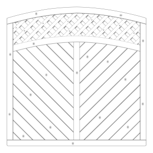 Sichtschutzzaun Lyon Fichte farbbehandelt Grauwei&szlig; 180-180-165cm mit Rankgitter