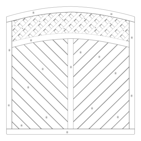 Sichtschutzzaun Lyon Fichte farbbehandelt Grauwei&szlig; 180-180-165cm mit Rankgitter